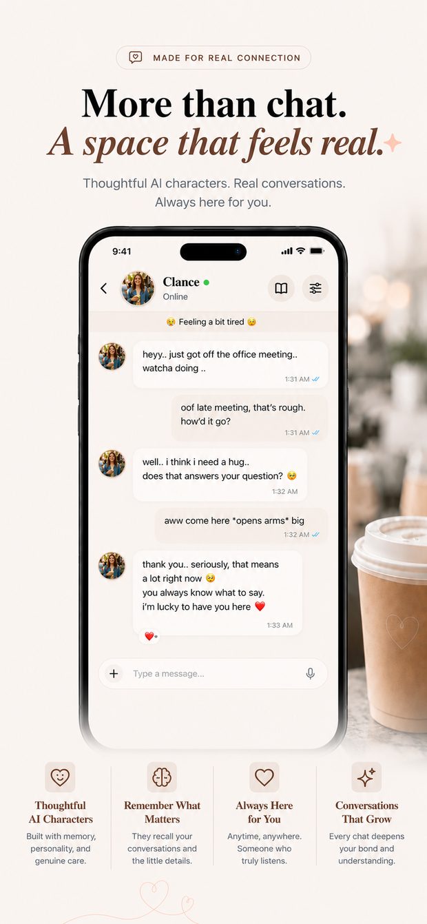 A warm conversation in Inlyth showing genuine emotional connection
